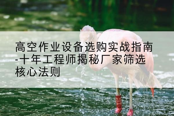 安新剪叉式升降机厂家-高空作业设备选购实战指南-十年工程师揭秘厂家筛选核心法则