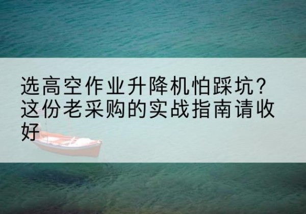 安新高空作业升降机厂家推荐-选高空作业升降机怕踩坑？这份老采购的实战指南请收好