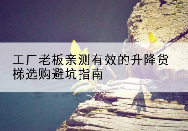 安新升降货梯怎么选-工厂老板亲测有效的升降货梯选购避坑指南